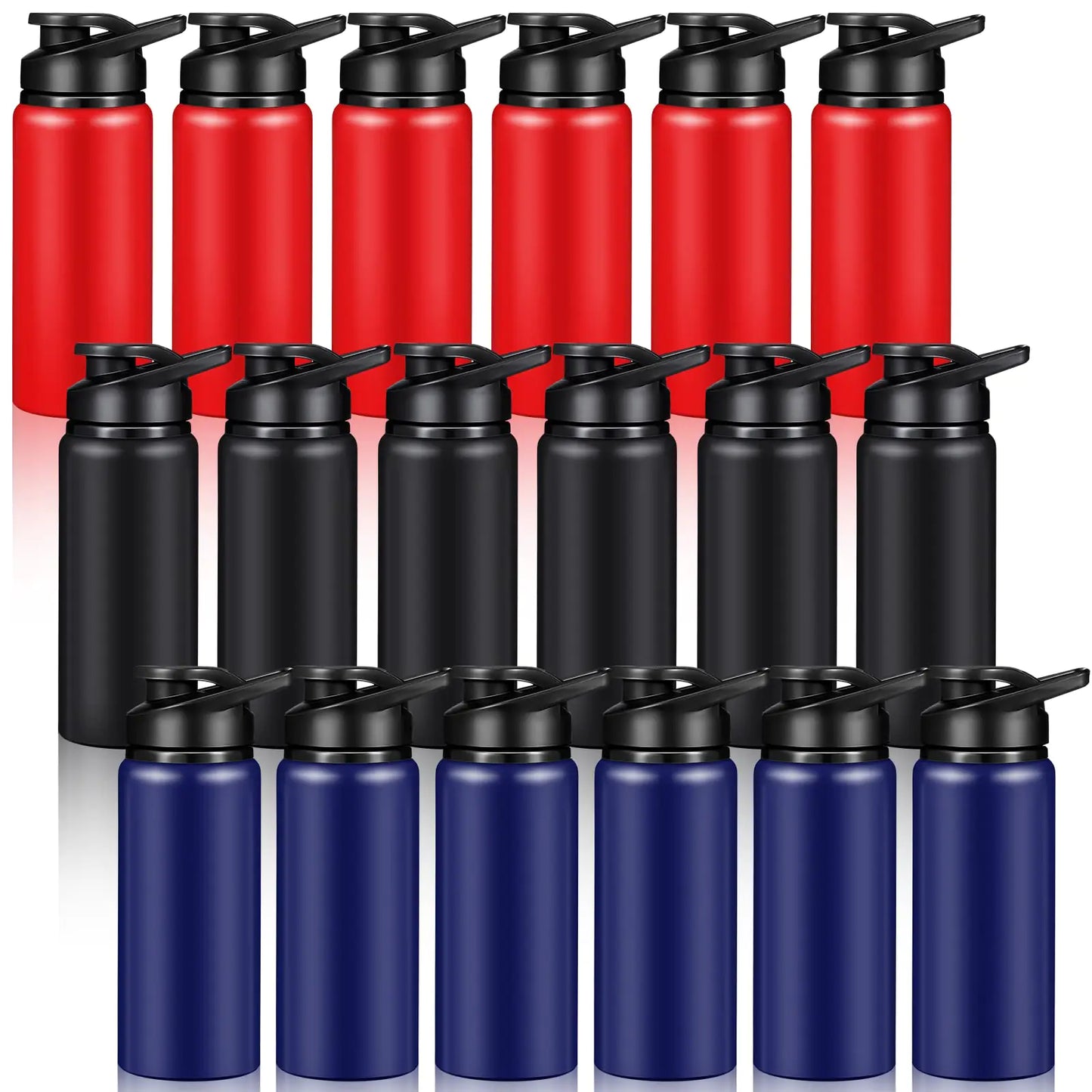 18 Pack 20 oz Reusable Aluminum Water Bottles Bulk