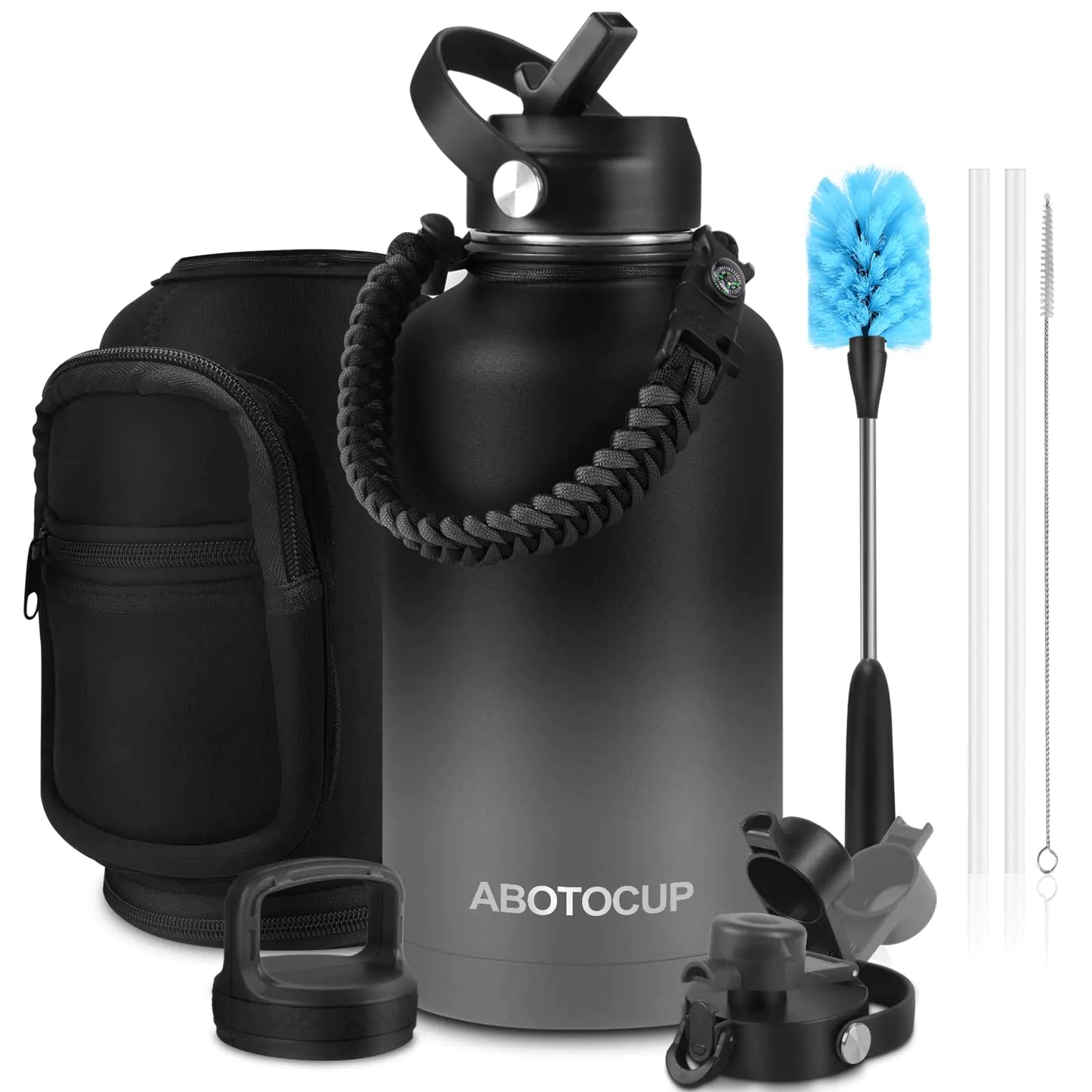 ABOTOCUP 64oz Insulated Stainless Steel Water Bottle Water Bottle With Straw